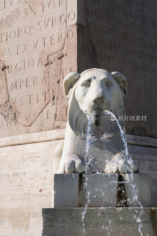 狮子雕塑喷泉 Piazza Del Popolo Pincio 罗马